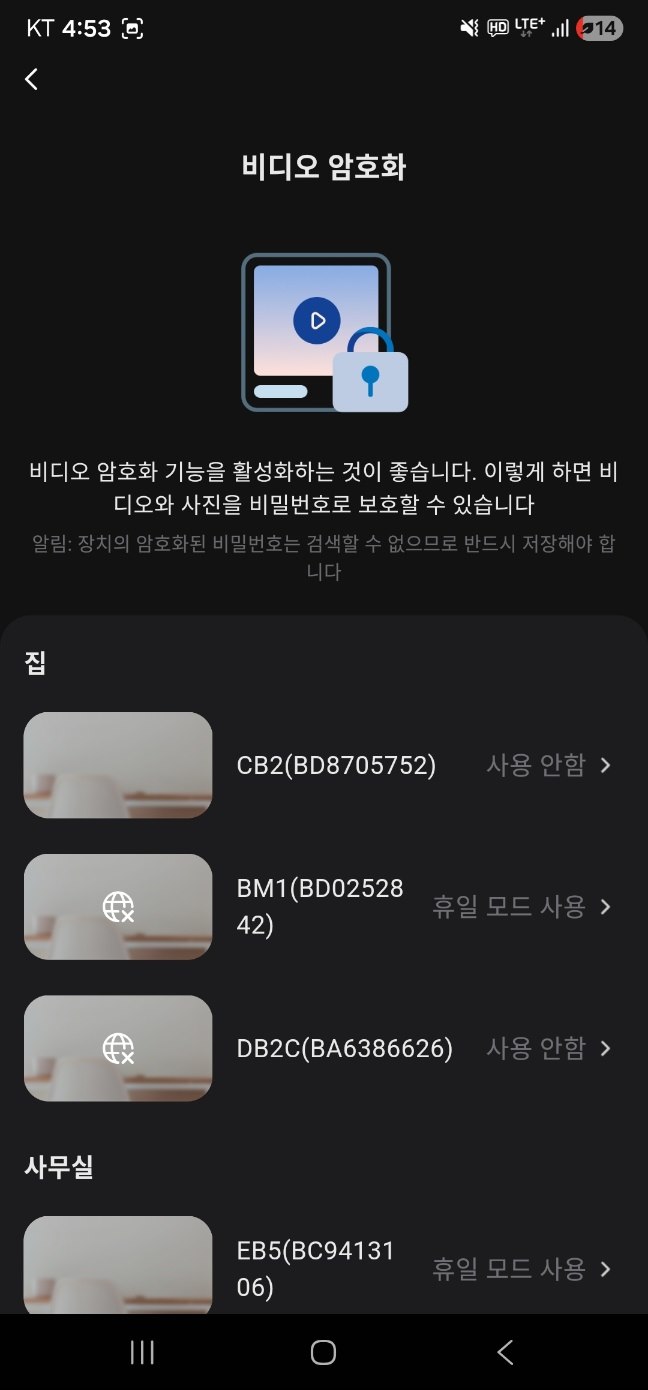 비디오 암호화 카메라 목록